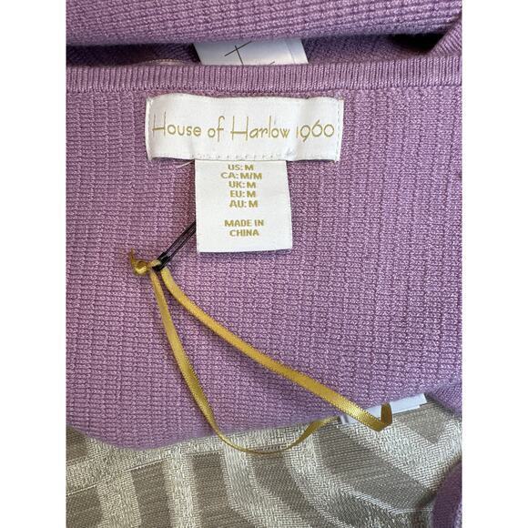 House of Harlow 1960 Lilac Knit Halter Crop Top, Size M – Stylish & Trendy Y2K - Picture 6 of 7